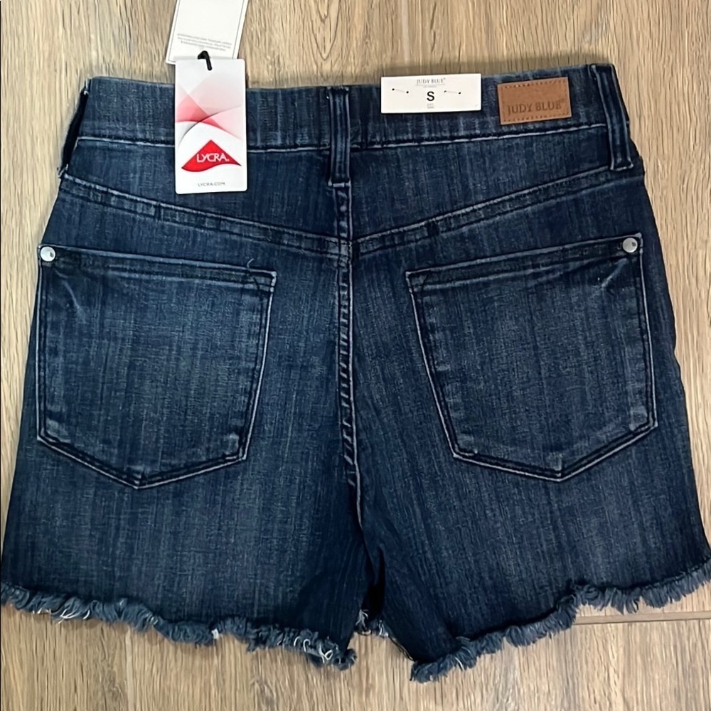 Judy Blue Shorts Jean Denim Fray Hem Pullon Elastic Waist High Waist Small - Picture 14 of 14